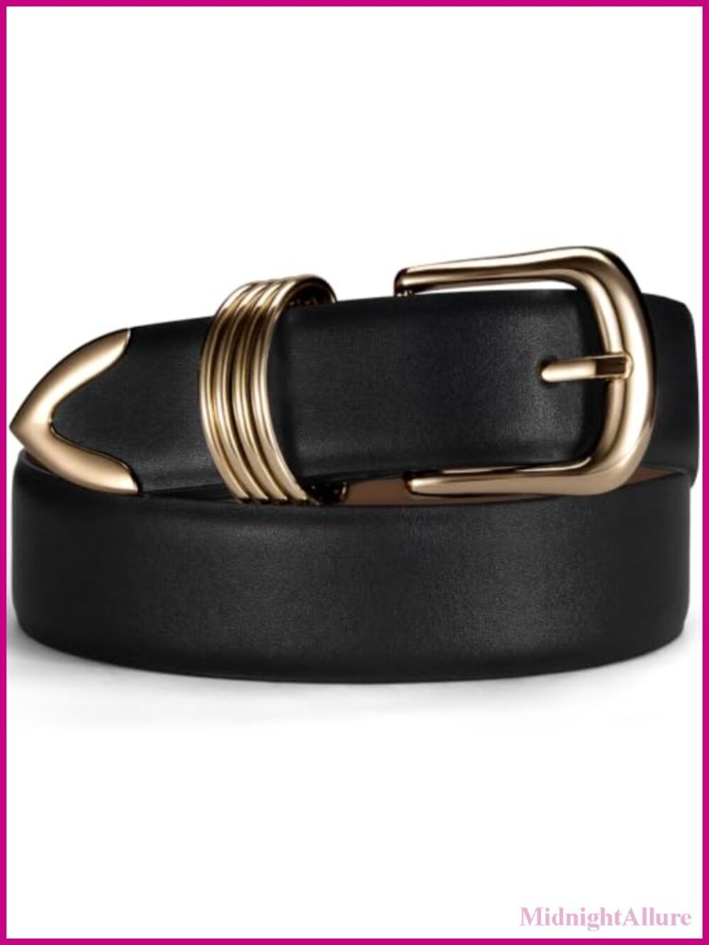 Women's Leather Belt Metal Buckle Fashion Waist Belt for Jeans